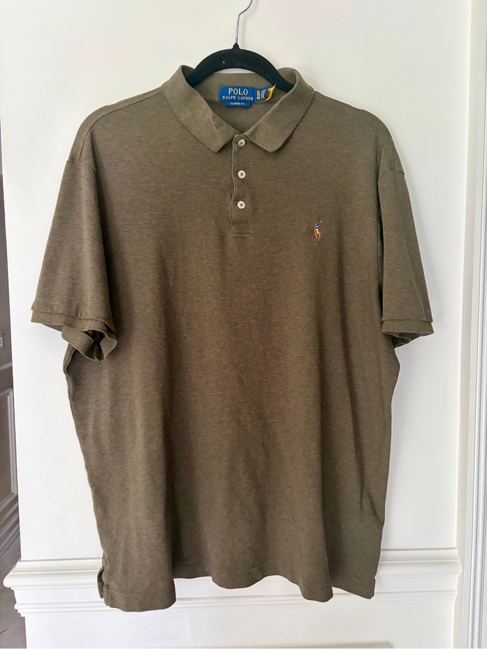 Polo Ralph Lauren Classic Fit Brown Short Sleeve Cotton Polo Shirt Men’s XL EUC